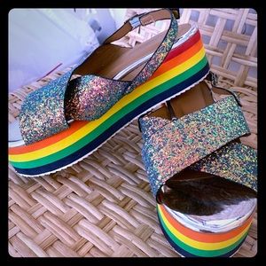 Rainbow Glittery Sandals